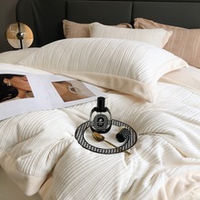 法式高端牛奶绒四件套珊瑚绒冬季保暖被套加厚柔软轻奢风床上用品