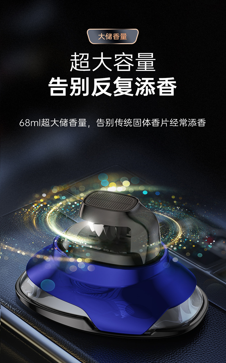 Car Perfume Solar Energy Car Perfume High-end Automatic Rotating Seat Type Ornaments Lasting Light Fragrance for Car Aromatherapy