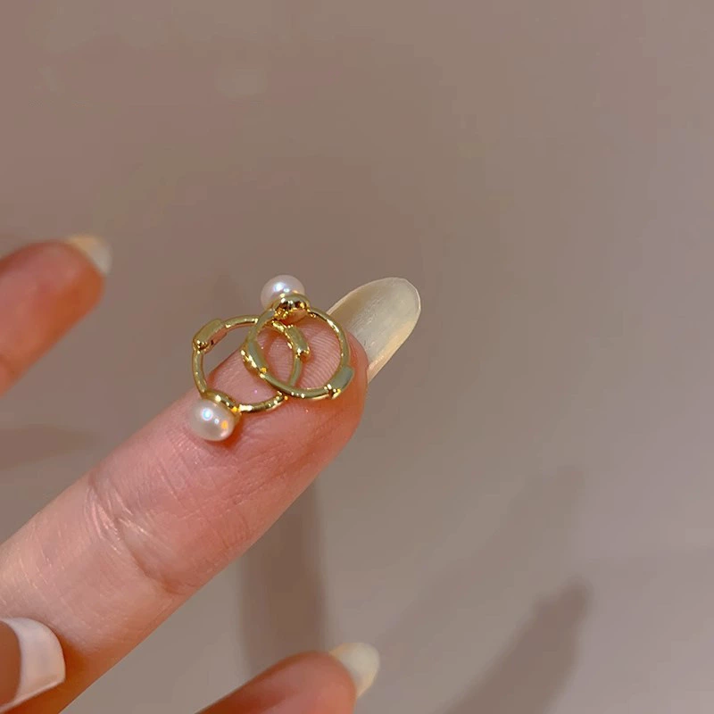 Старинные серьги S925 серебряная игла — жемчужина, кольцо и геометрические стили, легкие 0.005 кг