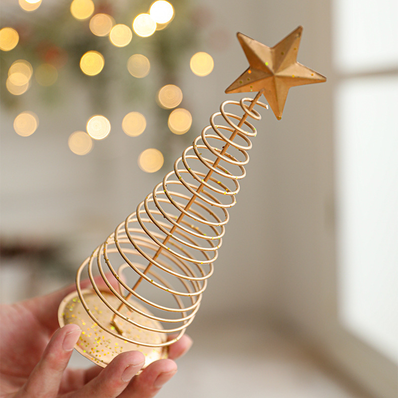 鉄芸五芒星置物北欧創意ミニクリスマス装飾品デスクトップ装飾クリスマスツリー装飾道具|undefined