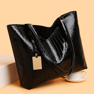 (Cross-border trading), capacious polyurethane retro bag, crocodile print