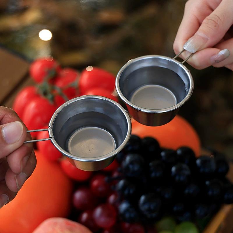 Small shot glass for camping, handheld tableware stainless steel