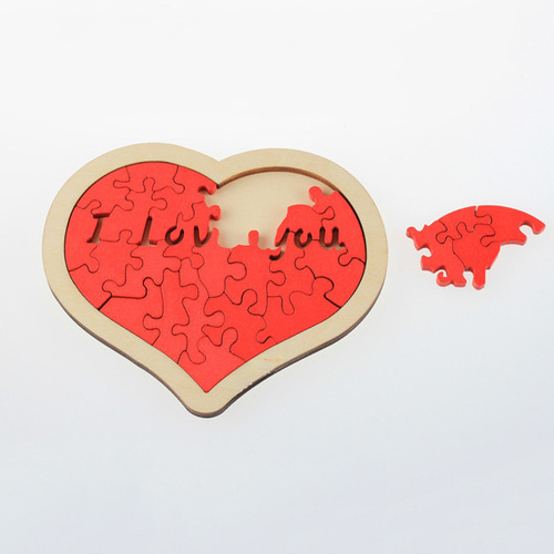 Wooden love puzzle, children's educational toys, birthday gifts for college boys and girls, intellectual toys wholesale