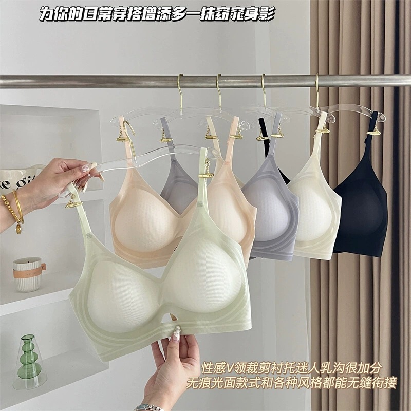 クロスボーダー 036 夏用拡張シームレス下着女性用プッシュアップ厚いカップノンワイヤー半固定バックブラジャー|undefined