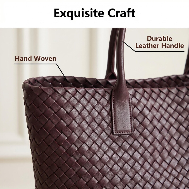 Woven women's bag, new summer style, light luxury, large capacity basket bag, fashionable, casual, textured, versatile handbag for women