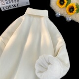 黑色可翻高领毛衣男款秋冬高级感内搭打底衫加绒痞帅慵懒风针织衫，男装针织衫/毛衣，星座614