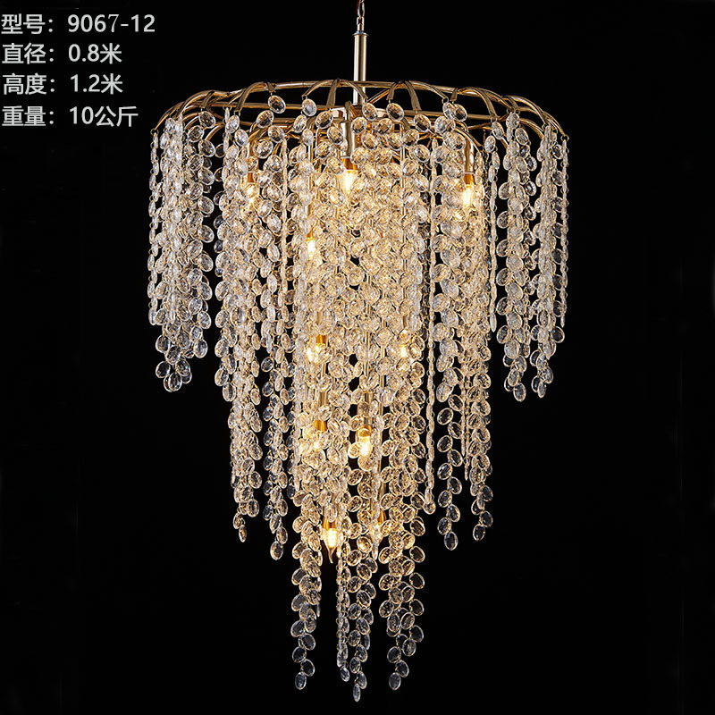 Lámparas de araña de cristal para decoración de salones de boda en hoteles, iluminación decorativa de hierro para techos, luces de escenario, accesorios para bodas. image 15