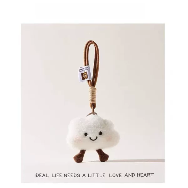 INS cartoon animal name pendant, cute plush keychain, small pendant, children's plush toy backpack decoration