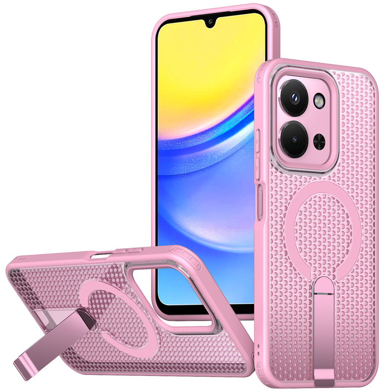 适用红米15C手机壳A50logo蜂窝散热K80磁吸竖向支架13手机保护套|undefined