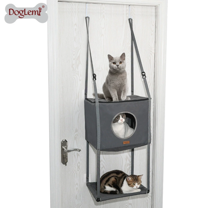 Кошачий гамак Кошачий домик металлический крючок двухслойный подвесной кошачий подвесной корзинный гнездо подвешенный гнездо кошачий домик домашних животных кошачий гамак