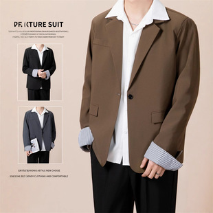 Light Mature Anti-Wrinkle Suit Jacket Men's Spring and Autumn Casual Business British Dress Commuter Dipping Trendy Suit