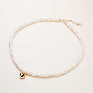Zhuji Freshwater Pearl Love Necklace Niche Design Ins Style Woolen Chain Little Red Riding Book Same Style Jewelry