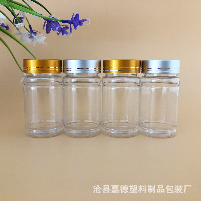 厂家批发现货供应100CC塑料瓶 pet片剂瓶 金属盖透明塑料瓶