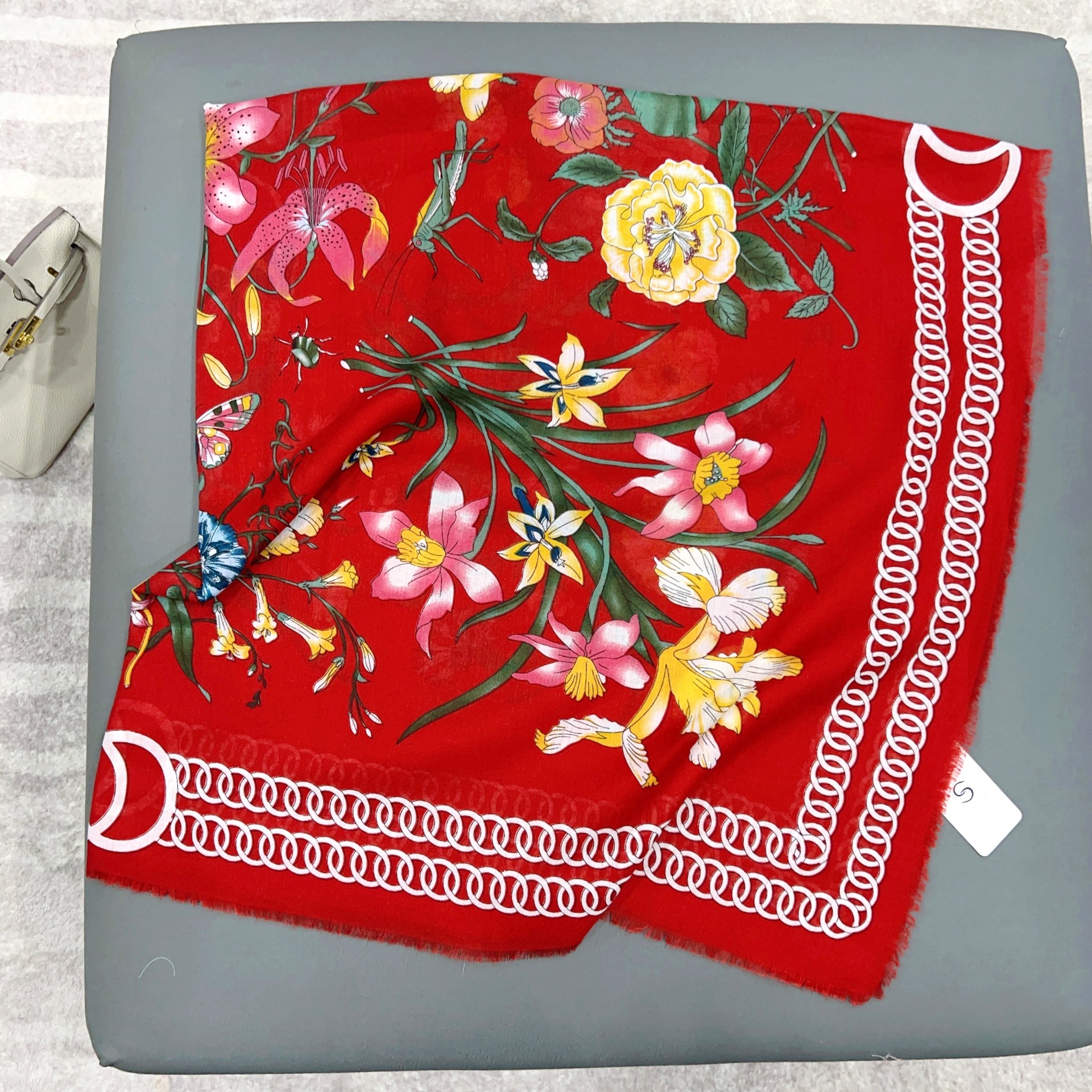 Pañuelo Cuadrado Grande Desmontable, Nuevo Estilo Primavera/Verano 2024, Chal Decorativo Estampado de Moda, Chal Elegante para Viajes y Fotografía