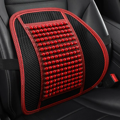 Driving, Backrest Cushion for Driver's | Waist support - zy-small-bead-waist-support-chinese-red