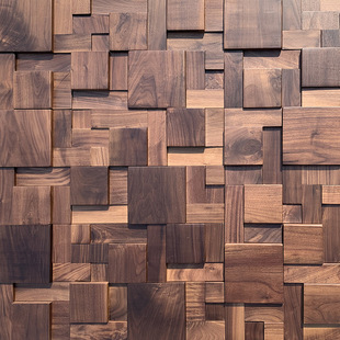Solid Wood Mosaic Solid Wood Mosaic Background New Chinese Style Living Room Club Restaurant Black Walnut Tea Room Indoor Hotel