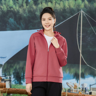 Spring New Knitted Casual Jacket, Hooded Warm and Windproof Windbreaker, Sports Trendy, Pure Color Women's Jacket