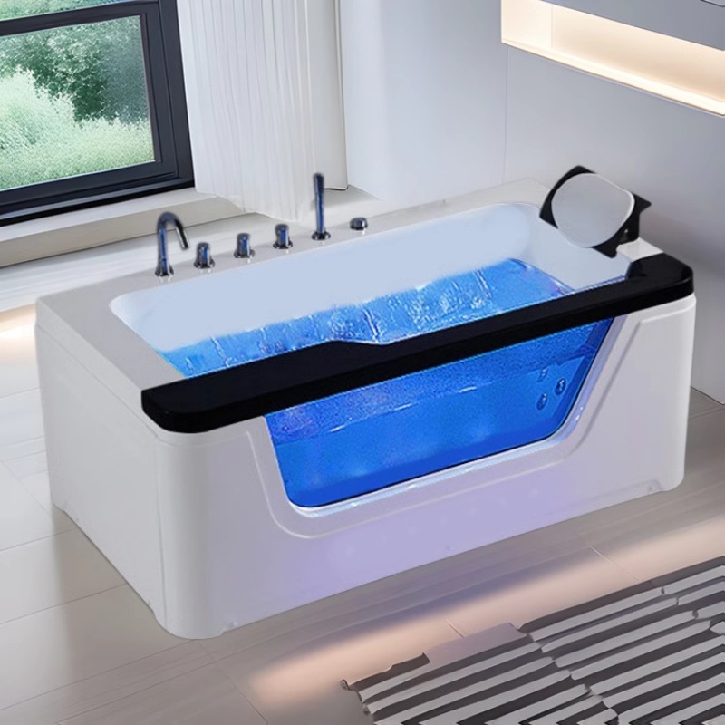 bañera de masaje acrílica, bañera de surf, lámpara de color única, bañera de burbuja, cortina de agua de lujo, bañera inteligente