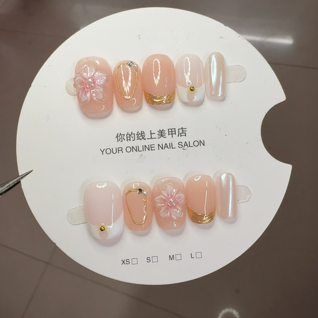 [Colección de manicuras talladas] comercio exterior transfronterizo exclusivamente para usar a mano puro parche de uñas falsas de almendras de estilo europeo y americano