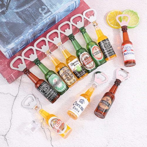 Creative beer bottle opener, personalized trendy refrigerator magnet for home, cross-border mini beer opener, wholesale
