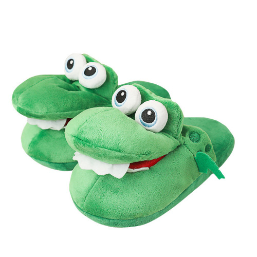 The same style of crocodile slippers that can open its mouth, plush toy animal slippers, dancing spoof dinosaur cotton shoes sand sculpture