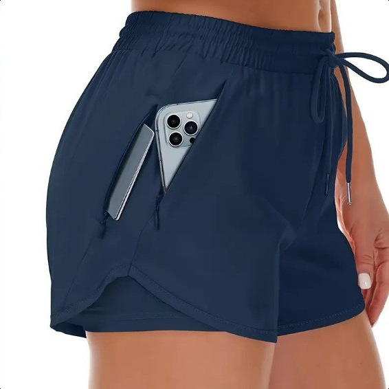 Amazon cross-border new women's 5inch sports running shorts, quick-dry lightweight fitness sports shorts with zipper Amazon cross-border new women's 5inch sports running shorts, quick-dry lightweight fitness sports shorts with zipper