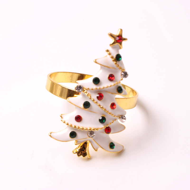 クロスボーダーのクリスマスのヘラジカの雪の鈴のナプキンの輪はクリスマスツリーのナプキンを飾ります。|undefined