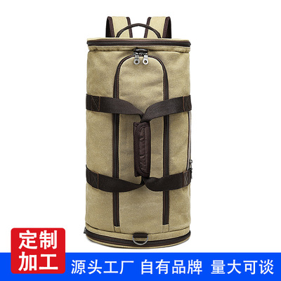 加工定制欧美复古帆布旅行包时尚手提单肩包户外登山斜挎双肩包男|ms