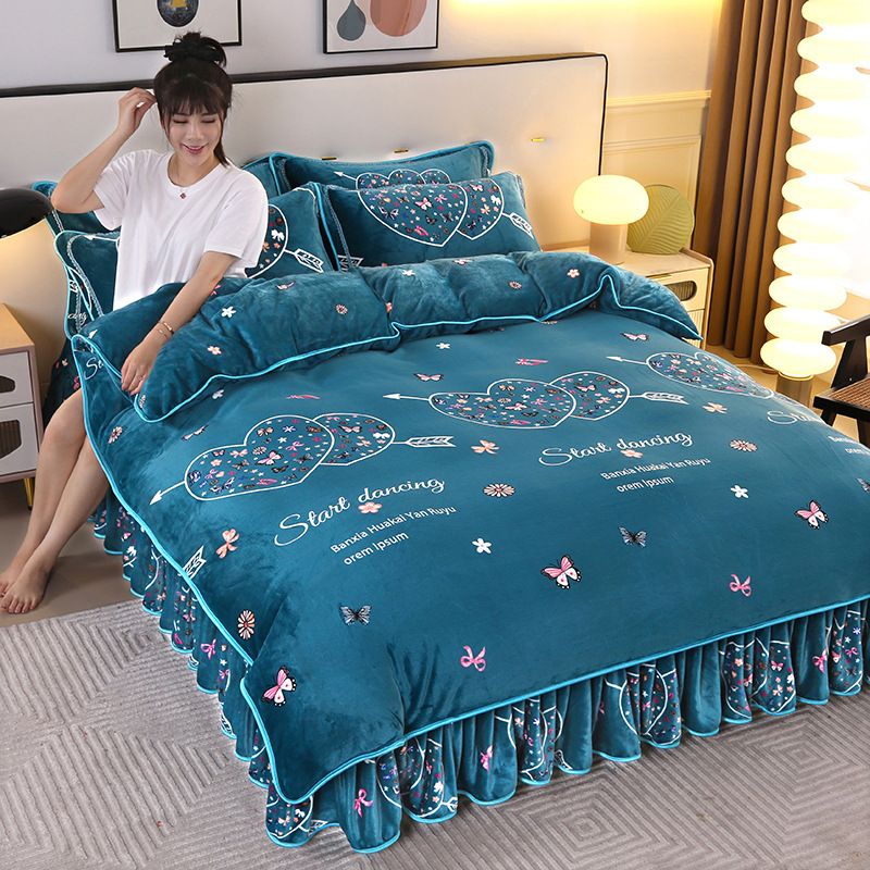 四件套8.5斤高克重牛奶绒四件套法莱绒金貂绒四件套