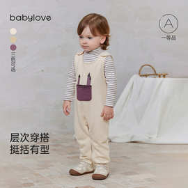 babylove[清仓捡漏]婴儿冬季背带裤春秋款裤子宝宝外出休闲裤