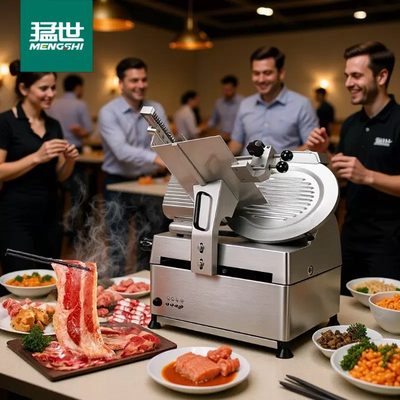 猛世定制切片机全自动商用刨肉机切肉机牛羊肉卷电动台式12寸