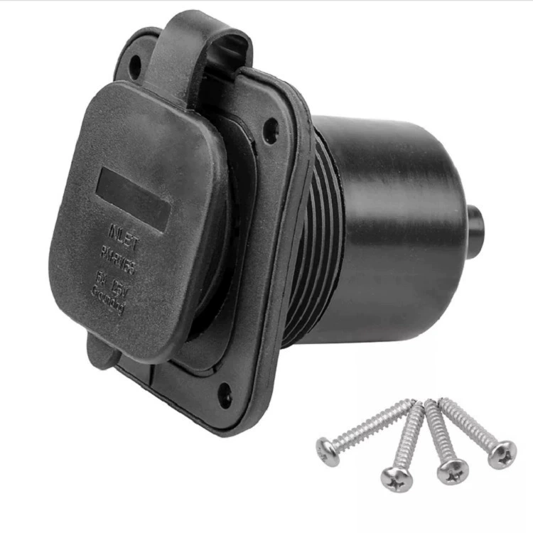 NEMA 5-15 А, фланцевый вход, 125 В, розетка с водонепроницаемой крышкой, 2 полюса, 3 провода (