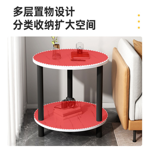 Side table double-layer sofa simple small apartment simple square table bedroom coffee table small table living room mini storage rack
