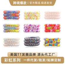 严选美国TT电话线发圈高级感tpu高弹运动发绳不勒发无痕发圈发饰