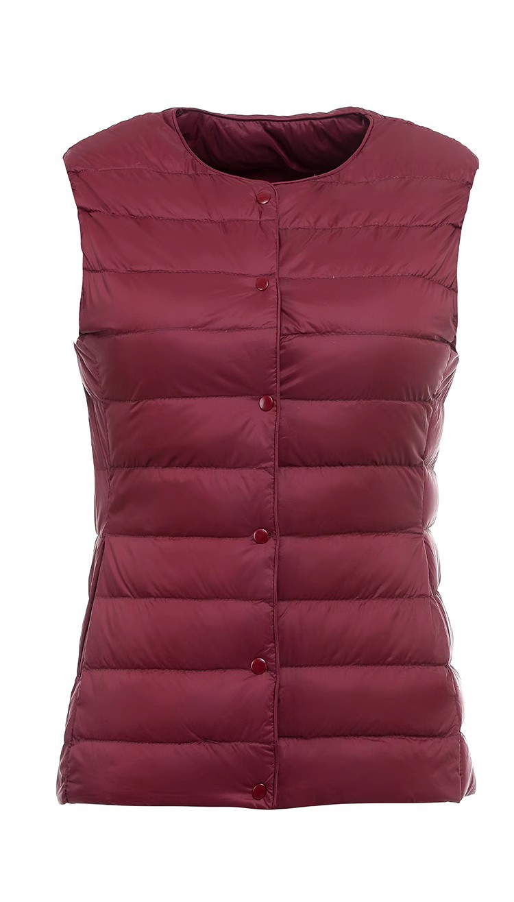 Otoño e Invierno nuevo ligero abajo chaqueta Chaleco de las mujeres caliente Delgado desgaste interior ligero pato blanco abajo chaleco forro chaleco marea