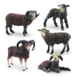 Foreign trade children's puzzle cognitive simulation farm pasture cub lamb sheep goat scene sand table decoration model