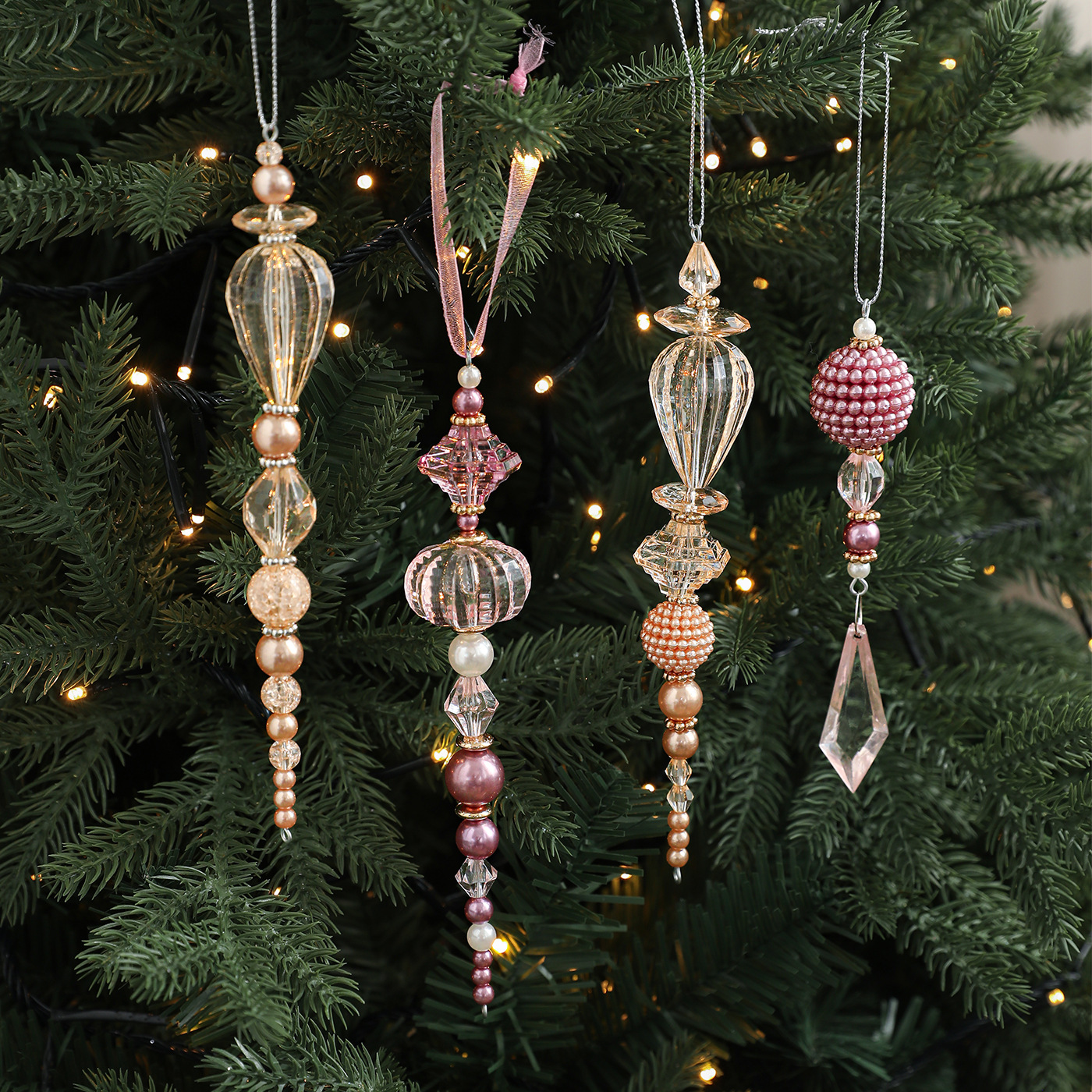 Nuevos productos transfronterizos transparentes colgantes de cristal acrílico colgantes colgantes decoraciones de Navidad árbol de Navidad vestidos colgantes