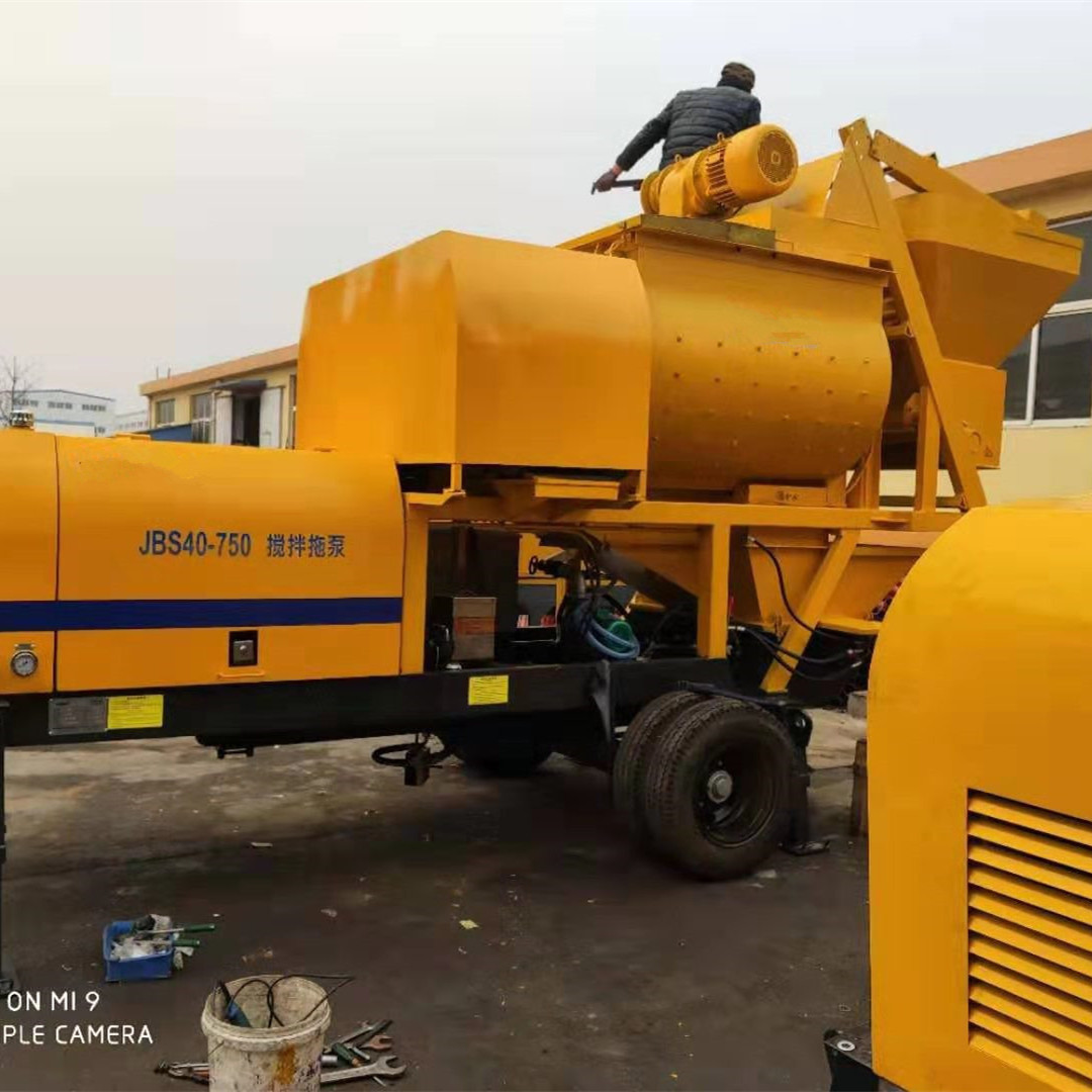移动式自上料 YHZS40混凝土商混站 每小时搅拌量40立方 JBS40拖泵