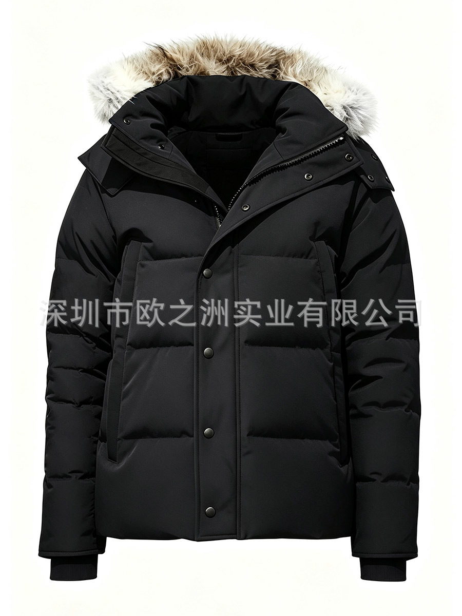 Moose Knuckles Wyndham Down Jacket Fur Hood Black