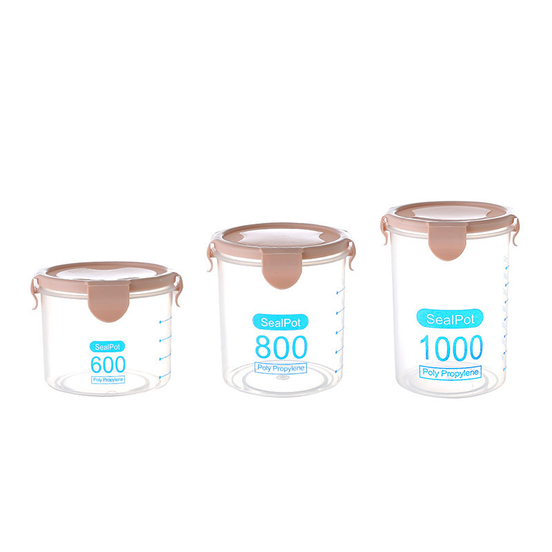 キッチン収納透明食品保存缶蓋付きプラスチック五穀雑穀スナック収納ケース|undefined