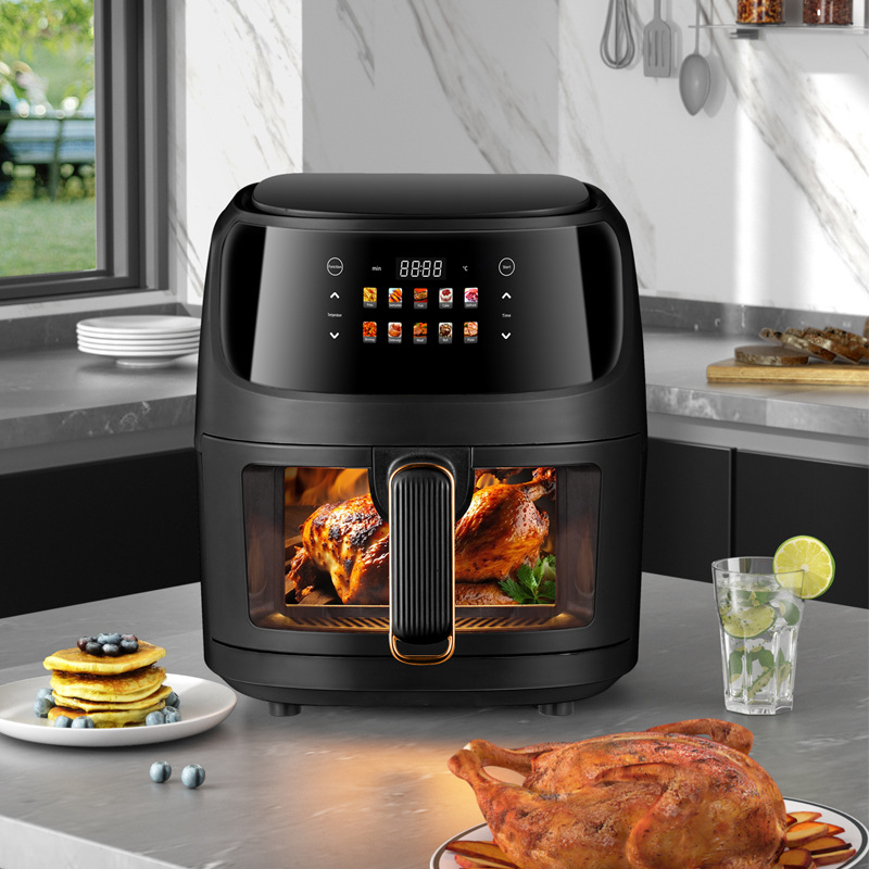 8L Cross-Border Household Visual Large-Capacity Air Fryer, No Oil Fryer, Airfryer, Foreign Trade, European Standard, British Standard, American Standard