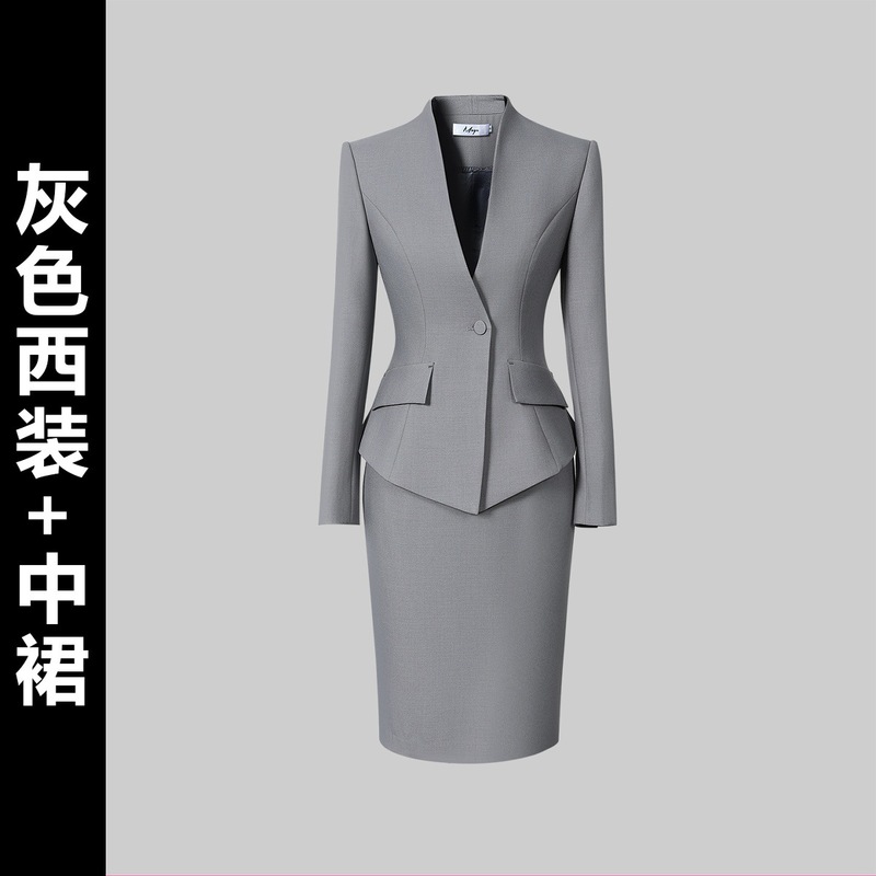 秋季职业装女套装西装气质时尚客服前台工装置业顾问售楼部工作服|undefined