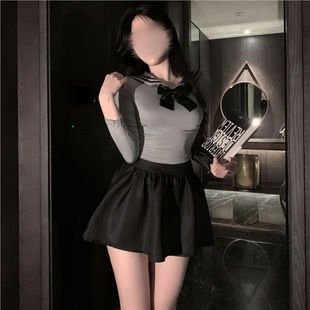 Sexy Hot Miniskirt, Light and Mature Campus Pure Private Jk Uniform Suit, Senior Sister Companion Long-Sleeved Summer Women's Clothing