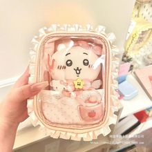 卡通可爱透明仓库蕾丝手提包娃包痛包甜美收纳包展示diy防尘包收