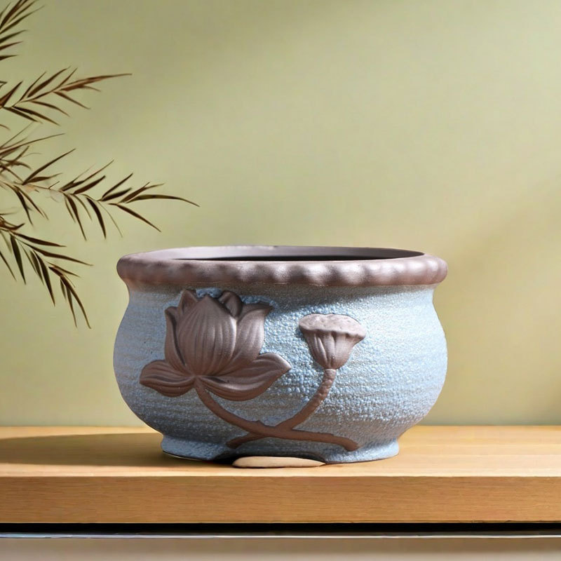 Group raw fleshy flowerpot ceramic household stoneware pottery pot large diameter pottery pot green flower plate special clearance wholesale