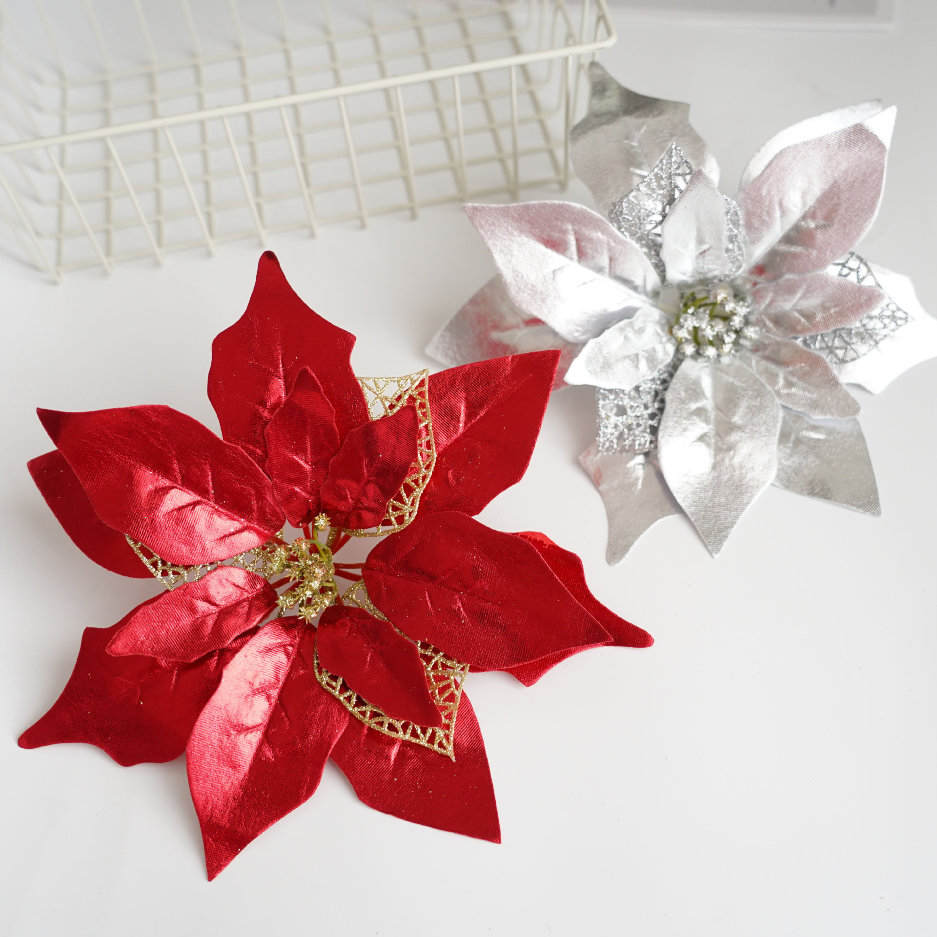 Flor Navidad Decorativa Brillante image 4