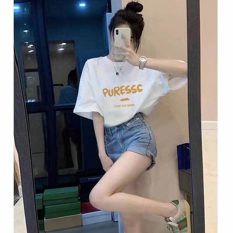 European-style White Short-sleeve T-shirt For Women, Summer 2026 New Casual Loose High-end Half-sleeve Top_ecoleips.com