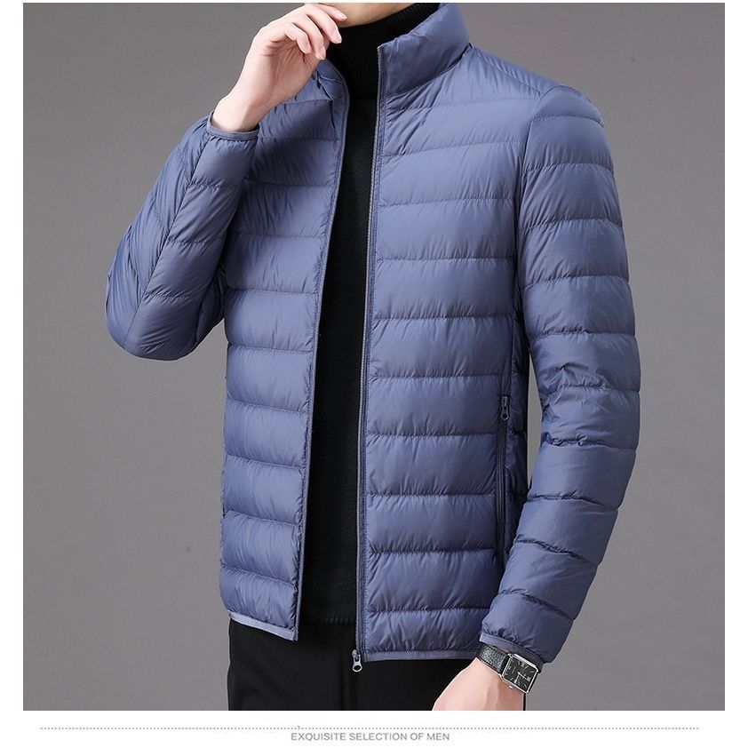 Invierno ligero abajo Chaqueta de algodón acolchado de los hombres más el tamaño corto ocasional del collar del soporte chaqueta caliente papá de los hombres Chaqueta de algodón acolchado