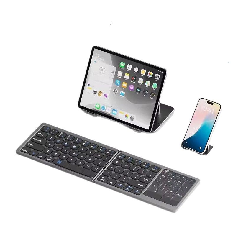 フルキー折りたたみキーボードワイヤレスbluetoothポータブルデジタルトラックパッドipad携帯電話タブレットノートブックマウスセット|undefined