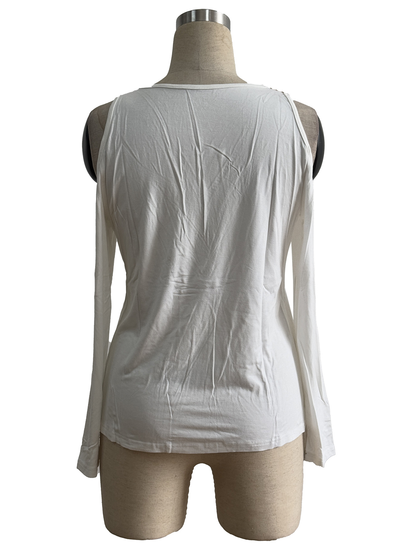 Elegant Lace Women's Clothing V Neck T-Shirt Long Sleeve Slimming Top Solid Color American Style Casual Fashion Tees_ecoleips.com